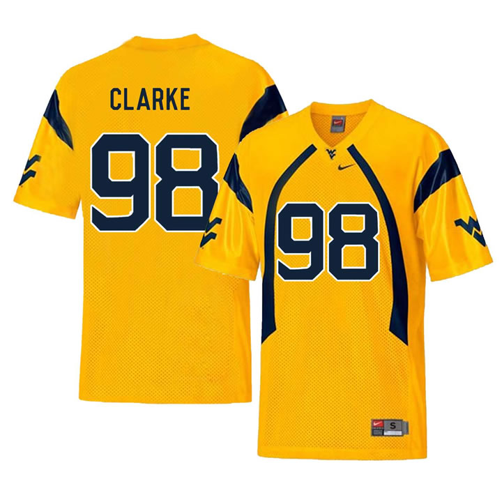 West Virginia Mountaineers 98 Will Clarke Gold College Football Jersey Dzhi,We sell and wholesale West Virginia Mountaineers 98 Will Clarke Gold College Football Jersey Dzhi on line form chian!